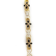 Fancy Black Bead Gold Chain by the Inch - Chains by Design