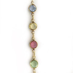 Multi-Color Crystals in Gold Chain by the Inch - Chains by Design