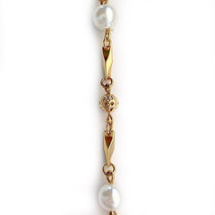 Pearl Station Bead Link in Gold Chain by the Inch - Chains by Design