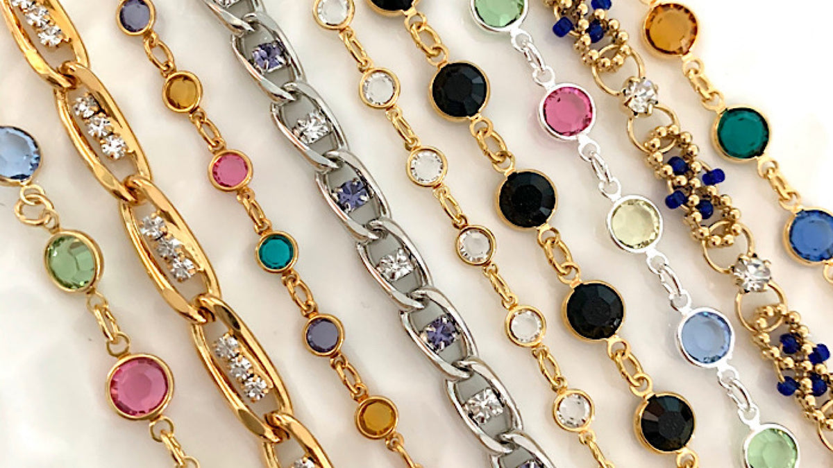 Crystals Jewelry Chain By The Inch | Chains by Design | Inch of Gold
