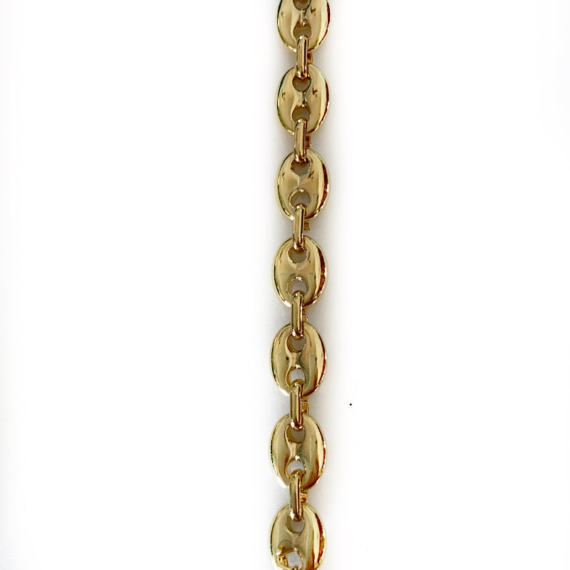 Gold Puffed Mariner Chain by the Inch (#844) - Chains by Design