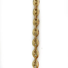 Gold Puffed Mariner Chain by the Inch (#844) - Chains by Design