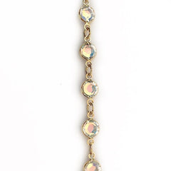 Iridescent Crystals in Gold Chain by the Inch - Chains by Design