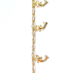 Dangling Dolphins in Gold Chain by the Inch - Chains by Design