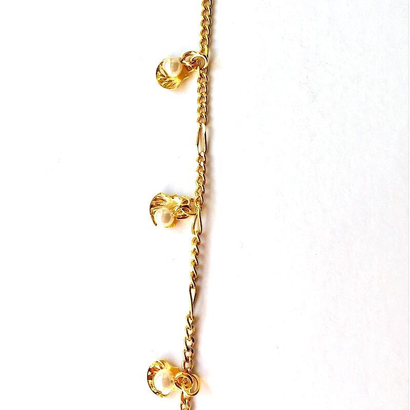 Dangling Pearl in Shell Gold Chain by the Inch - Chains by Design