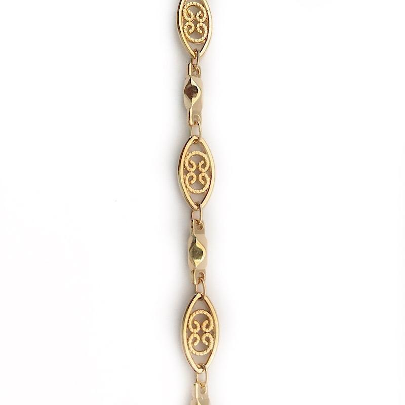 Filigree Station Link Gold Chain by the Inch | Chains by Design