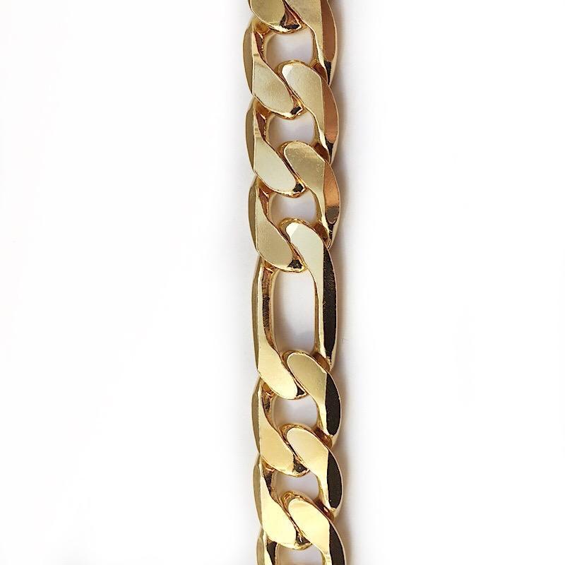 Large Figaro Link Gold Chain by the Inch (#772) - Main Image