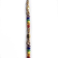 Rainbow Beads in Gold Chain by the Inch - Chains by Design