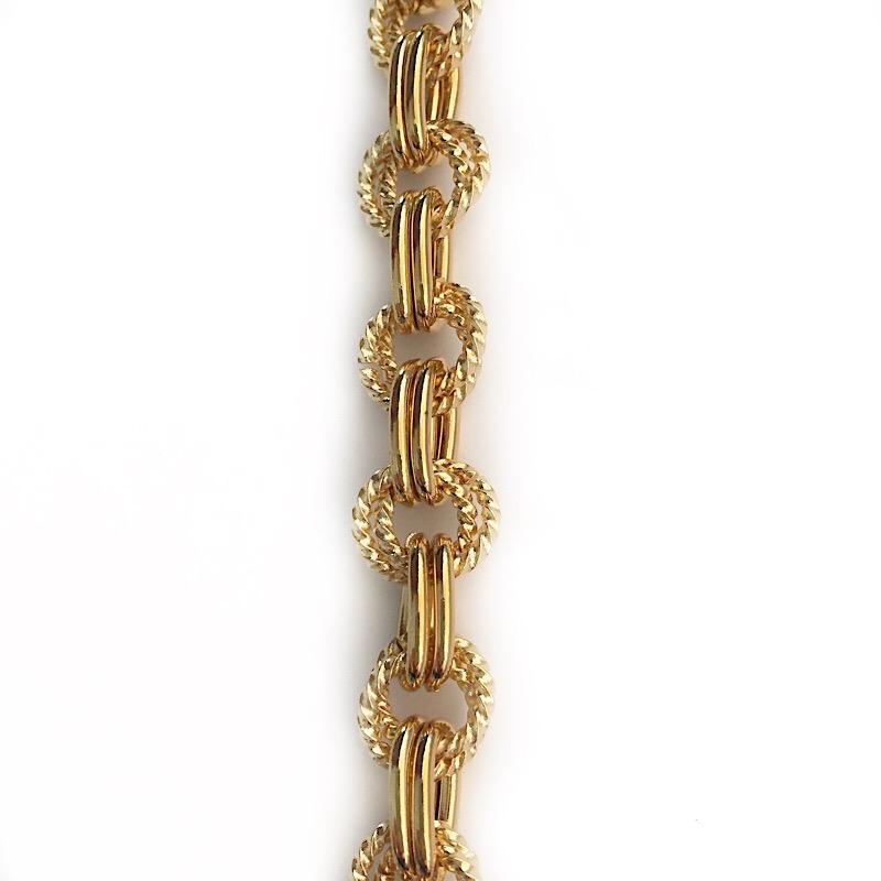 Textured Gold Double Link Chain by the Inch - Chains by Design