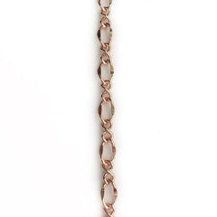 Rose Gold Bows and Os Link Chain by the Inch - Chains by Design