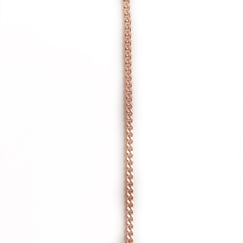 Rose Gold Plated Sterling Silver Tiny Curb Chain Sold By the Foot