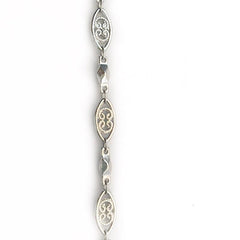 Filigree Station Link Silver Chain by the Inch - Chains by Design