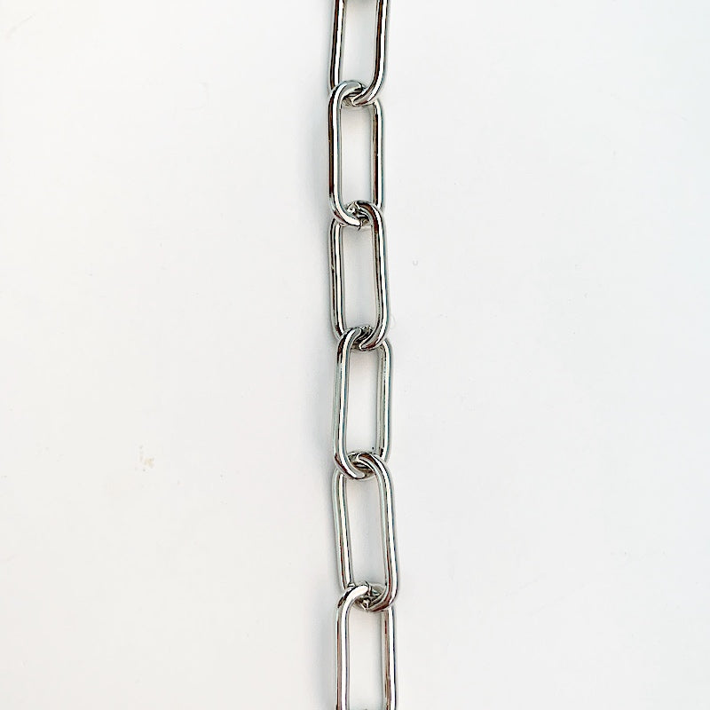 Silver Paperclip Link Chain by the Inch (#3075) - Chains by Design