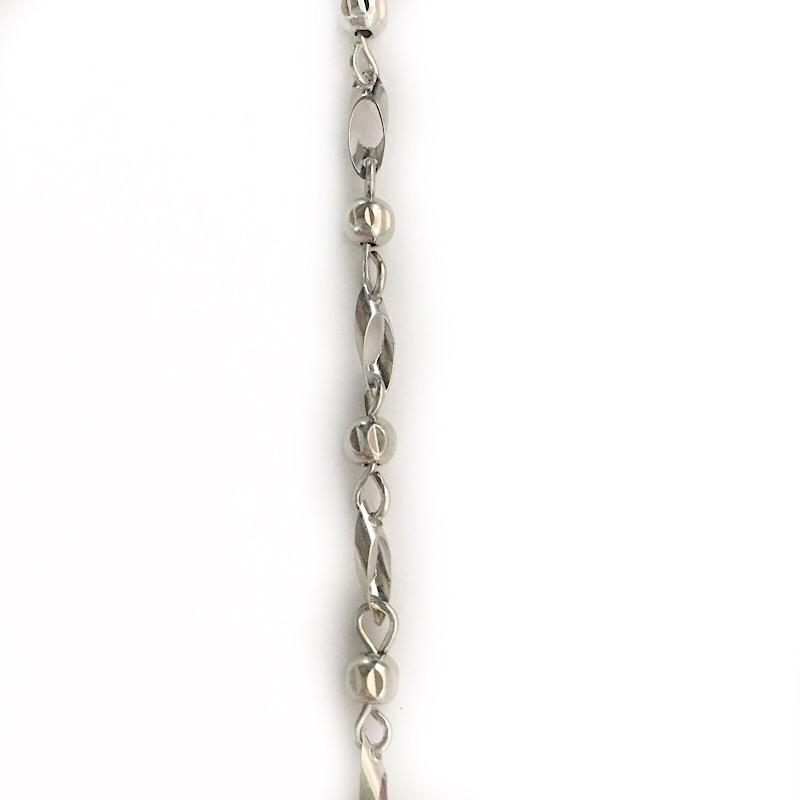 Station Bead Link Silver Chain by the Inch - Chains by Design