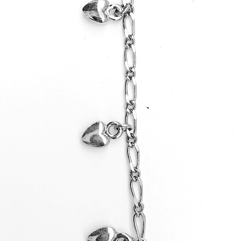 Dangling Puff Hearts in Silver Chain by the Inch - Chains by Design