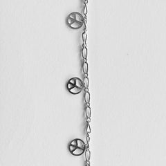 Dangling Peace Signs in Silver Chain by the Inch - Chains by Design